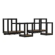 VCM NORDIC Kolari M kökshylla - naturligt trä och svart järn