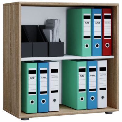 VCM NORDIC Lona L bokhylla, med 1 hylla - natur och vitt trä