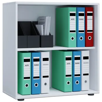 VCM NORDIC Lona L bokhylla, med 1 hylla - vitt trä