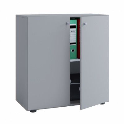 VCM NORDIC Lona skåp, med 2 luckor och 1 hylla - grått trä