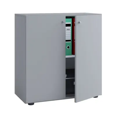 VCM NORDIC Lona skåp, med 2 luckor och 1 hylla - grått trä