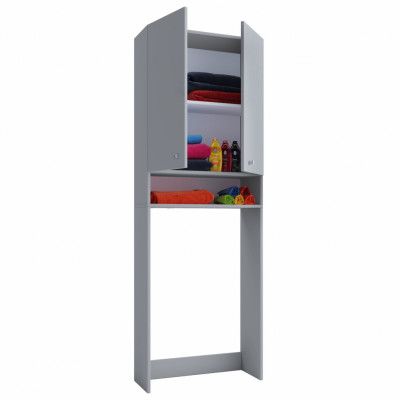 VCM NORDIC Lona skåp, med 2 luckor och 1 hylla - grått trä