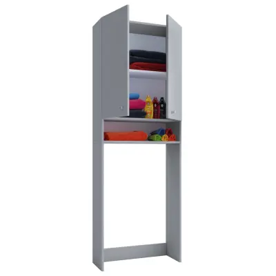 VCM NORDIC Lona skåp, med 2 luckor och 1 hylla - grått trä