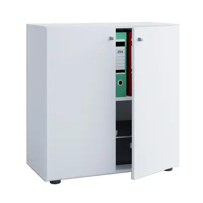 VCM NORDIC Lona skåp, med 2 luckor och 1 hylla - vitt trä