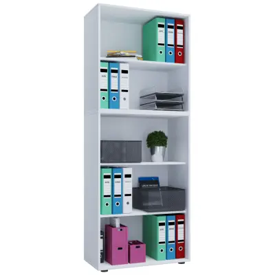 VCM NORDIC Lona XXL bokhylla, med 4 hyllor - vitt trä