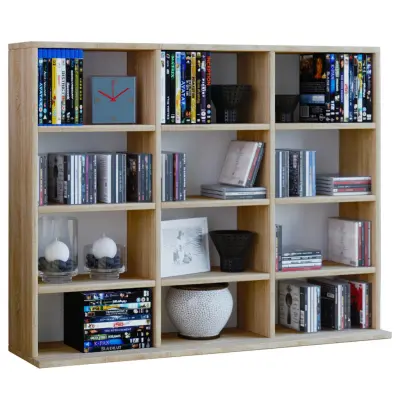 VCM NORDIC Megosa Mini bokhylla, med 9 hyllor - natur trä