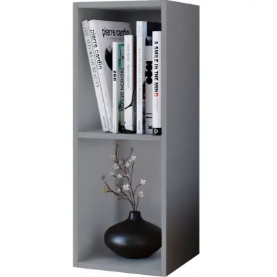VCM NORDIC Mendas Mini bokhylla, med 1 hylla - grått trä