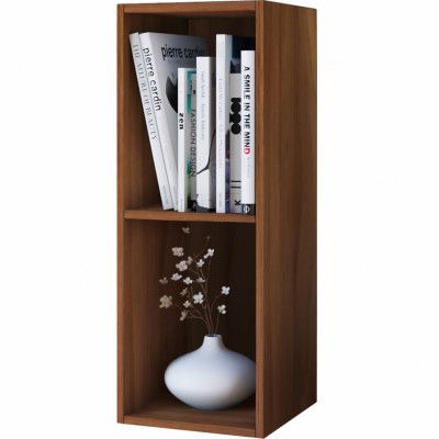 VCM NORDIC Mendas Mini bokhylla, med 1 hylla - natur trä