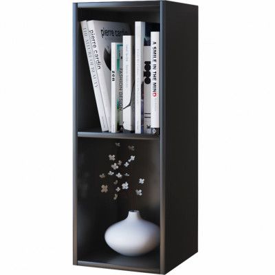 VCM NORDIC Mendas Mini bokhylla, med 1 hylla - svart trä