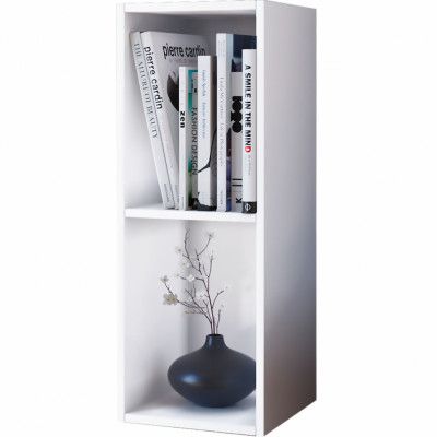 VCM NORDIC Mendas Mini bokhylla, med 1 hylla - vitt trä