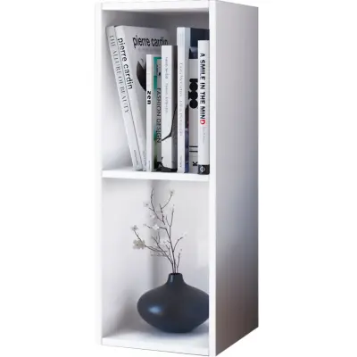 VCM NORDIC Mendas Mini bokhylla, med 1 hylla - vitt trä