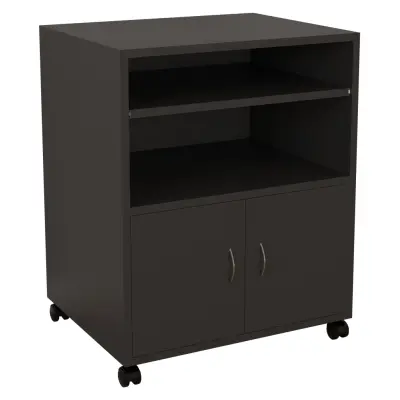 VCM NORDIC Milasi kontorsskåp, m. 2 dörrar, 1 utdragbar hylla och hjul - antracitgrått trä