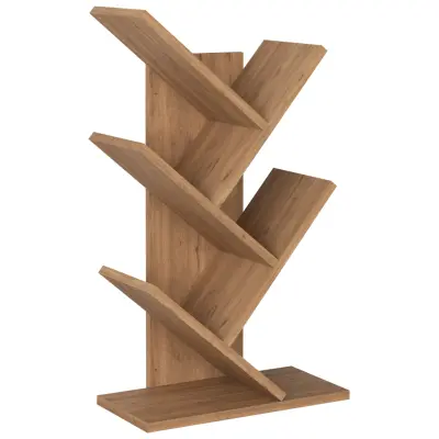 VCM NORDIC Nulis M bokhylla, m. 4 rum - naturligt trä