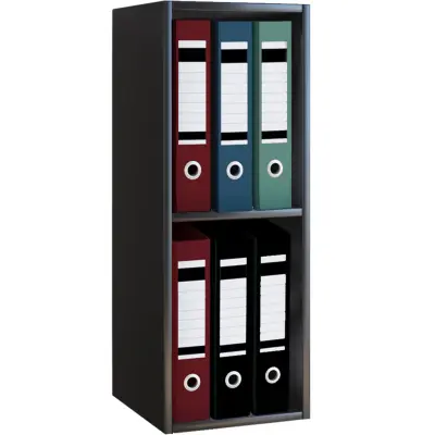 VCM NORDIC Offas Mini bokhylla, med 1 hylla - svart trä