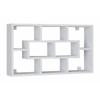 VCM NORDIC Opila vägghylla, m. 8 rum - vitt trä