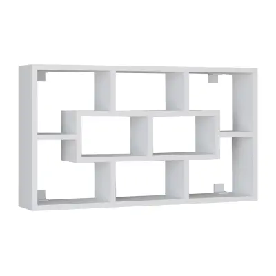 VCM NORDIC Opila vägghylla, m. 8 rum - vitt trä