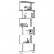VCM NORDIC Palusa L bokhylla, m. 6 rum - vitt trä