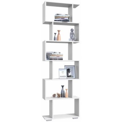 VCM NORDIC Palusa L bokhylla, m. 6 rum - vitt trä