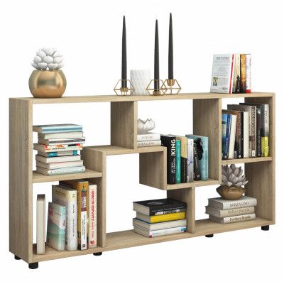 VCM NORDIC Pintal bokhylla, med 6 fack - natur trä