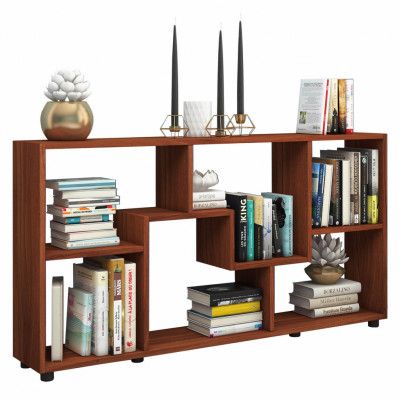 VCM NORDIC Pintal bokhylla, med 6 fack - natur trä