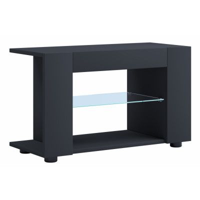 VCM NORDIC Plexalo L TV-bord, w. 1 glashylla - svart trä (70x30)