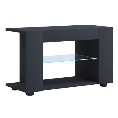 VCM NORDIC Plexalo L TV-bord, w. 1 glashylla - svart trä (70x30)