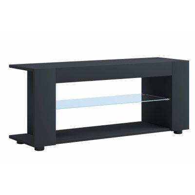 VCM NORDIC Plexalo XL TV-bord, w. 1 glashylla - antracitgrå trä