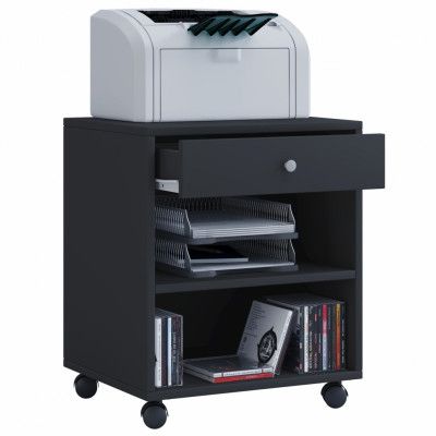 VCM NORDIC Salda lådsektion, med 1 hylla och 1 låda - svart trä