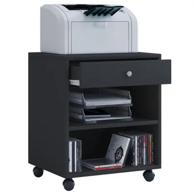 VCM NORDIC Salda lådsektion, med 1 hylla och 1 låda - svart trä