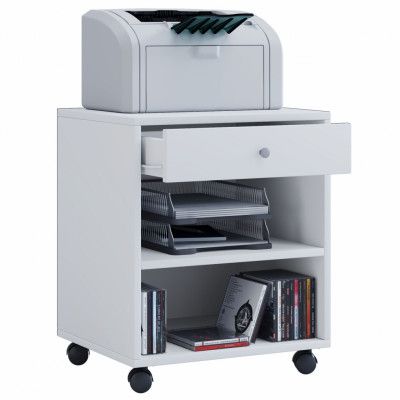 VCM NORDIC Salda lådsektion, med 1 hylla och 1 låda - vitt trä