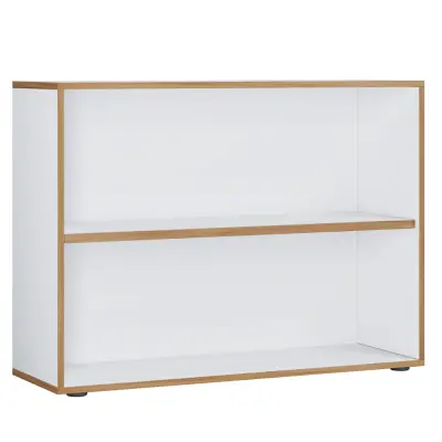 VCM NORDIC Salia B100 kontorsbokhylla, med 1 justerbar hylla - vit och naturligt trä