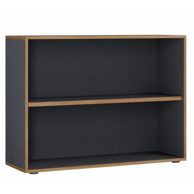 VCM NORDIC Salia B100 kontorsbokhylla, w. 1 justerbar hylla - antracitgrå och naturligt trä