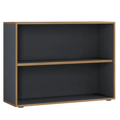 VCM NORDIC Salia B100 kontorsbokhylla, w. 1 justerbar hylla - antracitgrå och naturligt trä