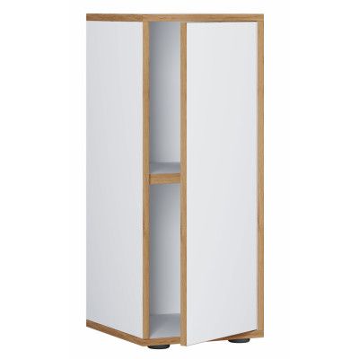 VCM NORDIC Salia B30 kontorsbokhylla, w. 1 dörr och 1 justerbar hylla - vit och naturligt trä