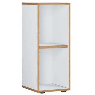 VCM NORDIC Salia B30 kontorshylla, w. 1 justerbar hylla - vit och naturligt trä