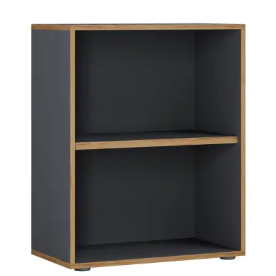 VCM NORDIC Salia B60 kontorsbokhylla, med 1 justerbar hylla - antracitgrå och naturligt trä