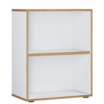 VCM NORDIC Salia B60 kontorshylla, w. 1 justerbar hylla - vit och naturligt trä