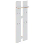 VCM NORDIC Salia L klädhängare, w. hatthylla och 8 krokar - vit/naturträ