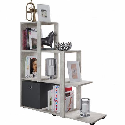 VCM NORDIC Slando bokhylla, med 3 fack - grått trä