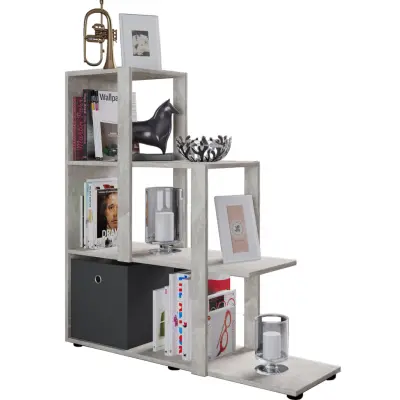 VCM NORDIC Slando bokhylla, med 3 fack - grått trä