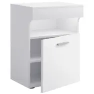 VCM NORDIC Slepal M sängbord, m. 1 dörr, 1 fack, 1 hylla - vitt trä (45x39)