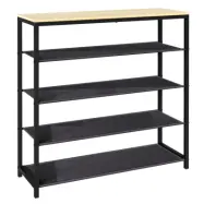 VCM NORDIC Taliro skoställ, m. 4 rum - natur/svart metall