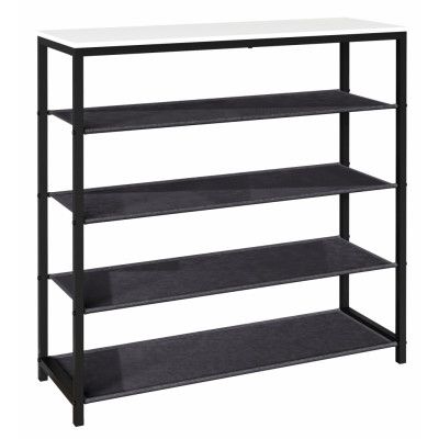 VCM NORDIC Taliro skoställ, m. 4 rum - vit/svart metall