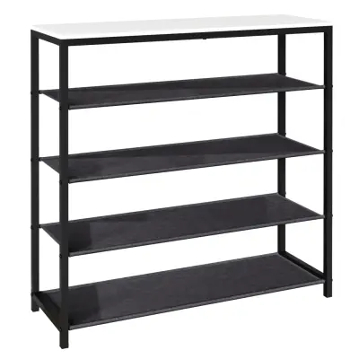 VCM NORDIC Taliro skoställ, m. 4 rum - vit/svart metall