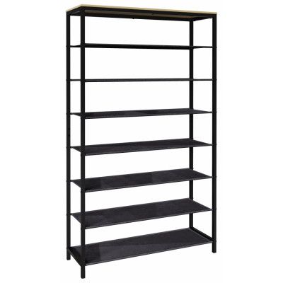 VCM NORDIC Taliro skoställ, m. 7 rum - natur/svart metall