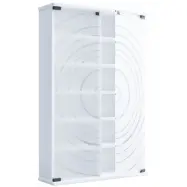 VCM NORDIC Tilano L bokhylla för CD- och DVD-skivor, m. 2 glasdörrar och 10 hyllor - vitt trä