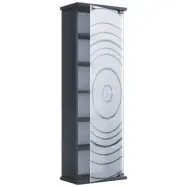 VCM NORDIC Tilano M-hylla för CD- och DVD-skivor, m. 1 glasdörr och 5 hyllor - antracitgrått trä