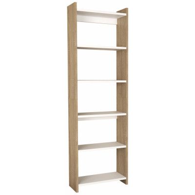 VCM NORDIC Tilus XL bokhylla, w. 4 hyllor - vitt och naturligt trä