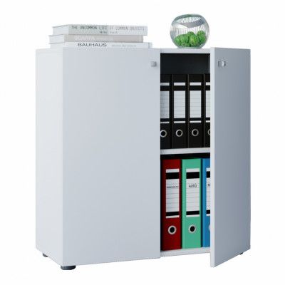 VCM NORDIC Vandol Mini skåp, med 2 luckor och 1 hylla - vitt trä