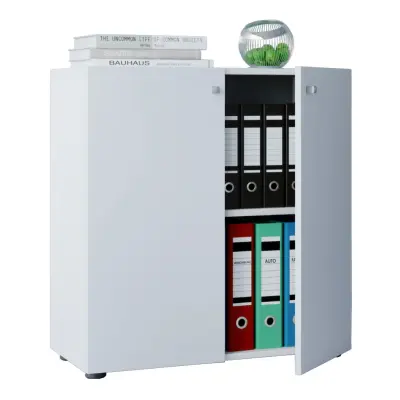 VCM NORDIC Vandol Mini skåp, med 2 luckor och 1 hylla - vitt trä